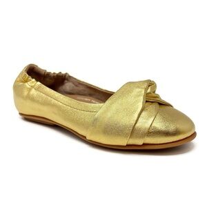 Fitflop Twiss Ballerina Ballet Flats Size 6.5 Metallic Gold Leather Shoe New NWT